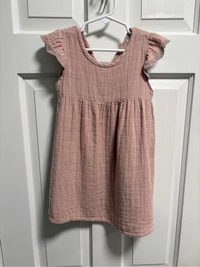 Jamie Kay Dusty Pink Cotton Gauze Lace Dress